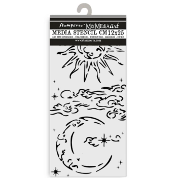 Stamperia Masquerade Schablone Sonne und Mond 12x25cm