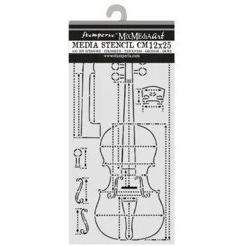 Modelo de stencil para secções de violino Symphony Stamperia 12x25cm