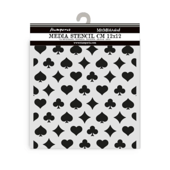 Stamperia  Alice in Christmas Stencil Template Poker 12x12 cm