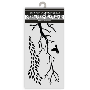 Modelo de stencil Ramos Dewdrops Stamperia 12x25cm
