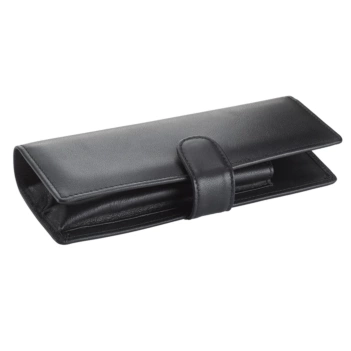 A402 black leather folding case for two Lamy instruments