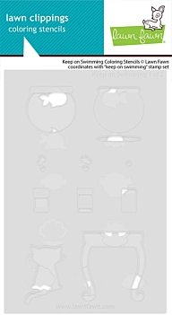 Plantilla Stencil keep on swimming Lawn Fawn