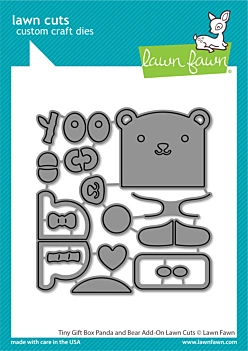 Lawn Fawn Snijmallen Tiny Gift Box Panda And Bear Add-On 