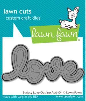 Cortantes Scripty Love Outline Add-On Lawn Fawn