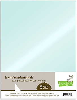 Zestaw 5 papierów welinowych Blue Pastel Pearlescent Lawn Fawn 
