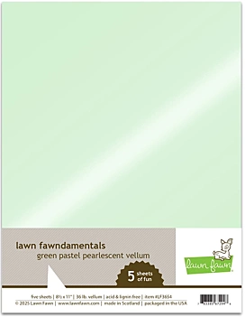 Lawn Fawn Set 5 vellum paper Green Pastel Pearlescent 