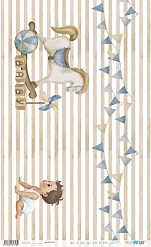 Papel de arroz Cavalo Sweet Baby Boy PapersForYou 54x33cm