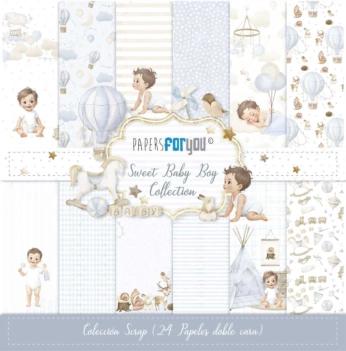 Kit de Scrapbooking Sweet Baby Boy PapersForYou 20x20cm