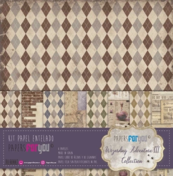 Kit 8 Wizarding Adventure III PapersForYou 30x30cm papier tissu