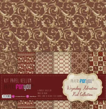 Kit Carte Vellum Wizarding Adventure Red Collection PapersForYou 30x30cm