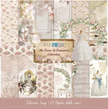 Kit de scrapbooking Fille 20x20cm Mi Fiesta de Comunión  PapersForYou