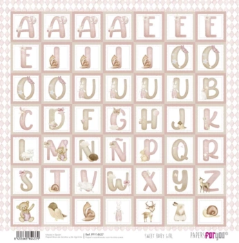 Papel alfabético Sweet Baby Girl PapersForYou 30x30cm