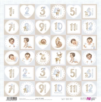 Papel Carimbos Sweet Baby Boy PapersForYou 30x30cm