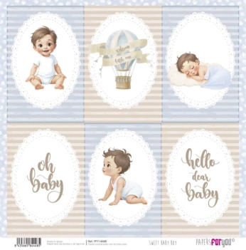 Papel 6 Cartões Sweet Baby Boy PapersForYou 30x30cm