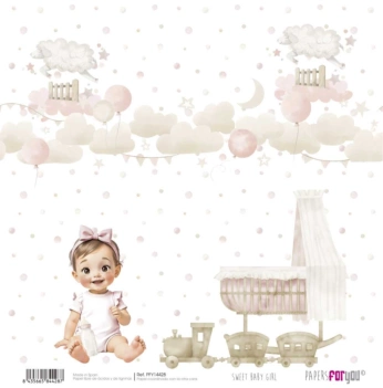 Papieren wolken lief babymeisje PapersForYou 30x30cm