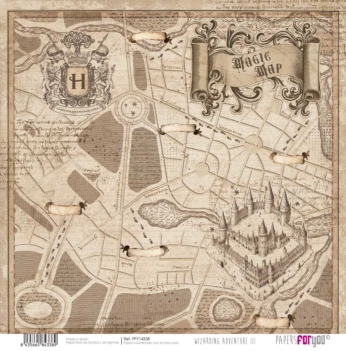 Papier Carte Magique Aventure des Sorciers III PapersForYou 30x30cm
