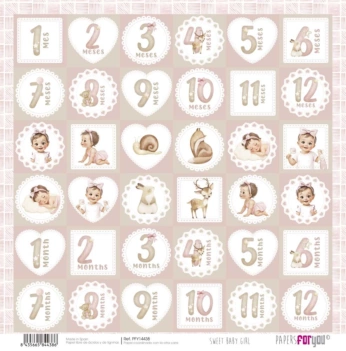 Papel de carimbo Sweet Baby Girl PapersForYou 30x30cm