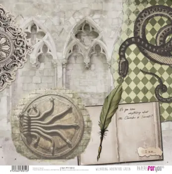 Papel Nagini Wizarding Adventure Green Collection PapersForYou 30x30cm