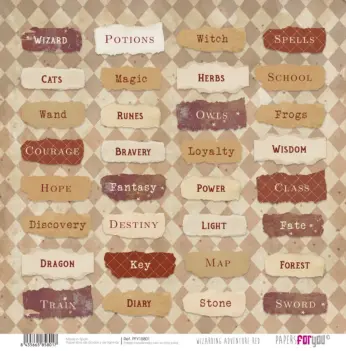 Carta Parole Wizarding Adventure Red Collection PapersForYou 30x30cm