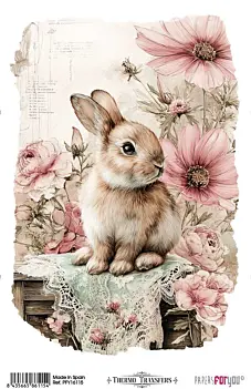 PapersForYou Thermo Transfer Farm & Flowers Rabbits 20x30cm