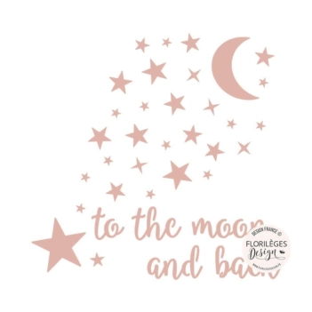 Pochoir To the moon Florileges Design 15x15cm