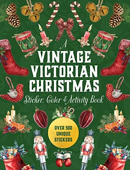 Libro di adesivi e attività sul Natale vittoriano vintage, inglese