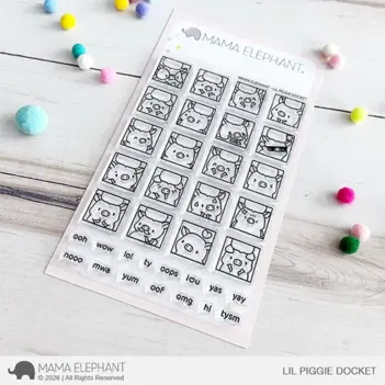 Set de sellos transparentes Lil Piggie Docket Mama Elephant