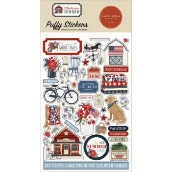 Carta Bella Americana Summer Puffy stickers 