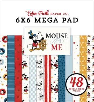 Mega Conjunto de Scrapbooking «Mouse and Me» da Echo Park, 15 x 15 cm