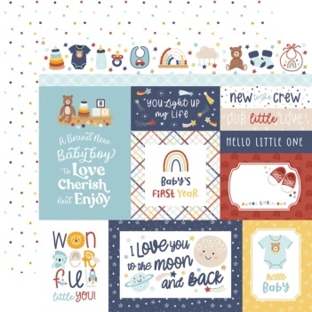 Papel Multi Journaling Cards Baby on Board Boy Echo Park 30x30cm