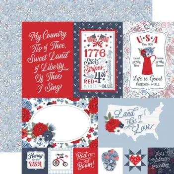 Papel Usa Journaling Cards All American Echo Park 30x30cm