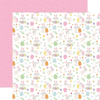 Echo Park Easter Basquet Papier Hoppy Easter Bunnies 30x30cm