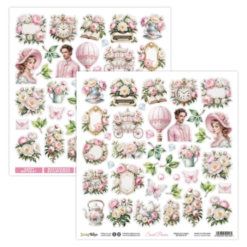 Scrap Boys Sweet Peonies Papier Elements  30x30cm
