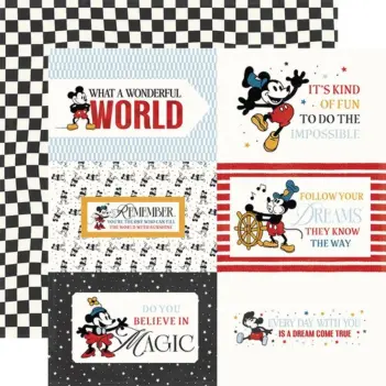 Papel  6"x4" Cartões para anotações «Mouse and Me» da Echo Park 30x30 cm