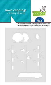 Plantilla de stencil I Heart Pandas Add-On Lawn Fawn