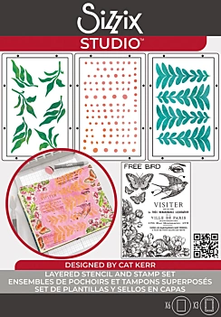 Tampons + pochoirs The Visiter Sizzix