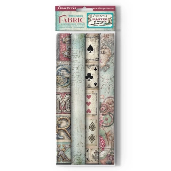 Set of 4 fabric sheets Fabric Master of Magic Stamperia 30x30cm