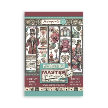 Set 8 hojas de washi tape Master of Magic Stamperia A5