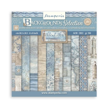 Stamperia Silent Sea Scrapbooking Set Backgrounds 20x20cm