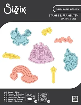 Sizzix ‘Unicorns and Rainbows’ Framelits Die Set + Stamps