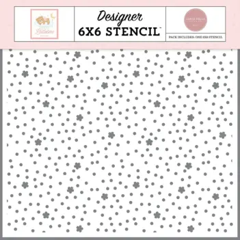 Stencil Dotted Floral Little Lullabies Baby Girl Carta Bella