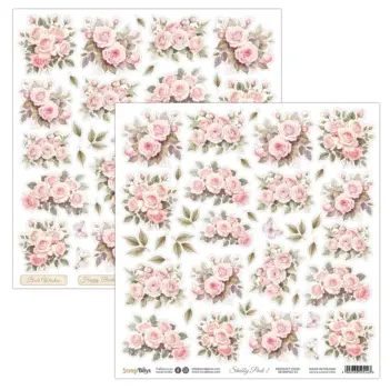 Scrap Boys Papier Elements Blumen Pack 2  30x30cm