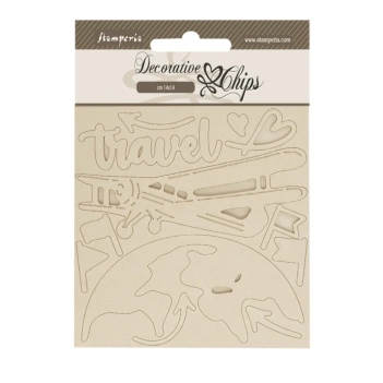 Stamperia Art of Travelling Chipboard Die-Cuts Flugzeug 