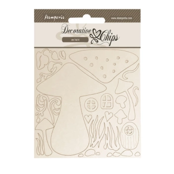 Die-cuts of chipboard Mushroom house Romantic Hidden Grove Stamperia