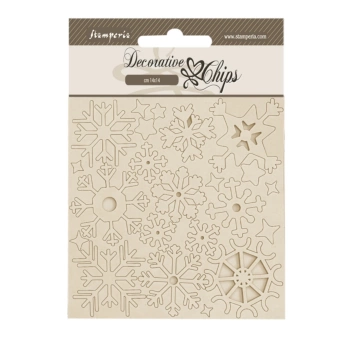 Die-cuts de chipboard Flocos de neve Dewdrops Stamperia 