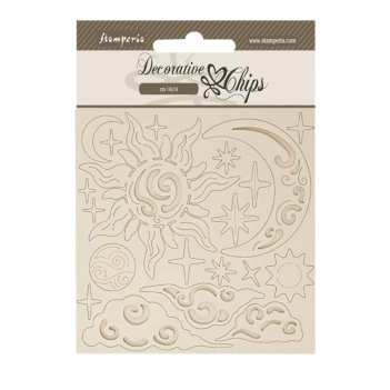 Die-cuts de chipboard Sol e Lua Masquerade Stamperia