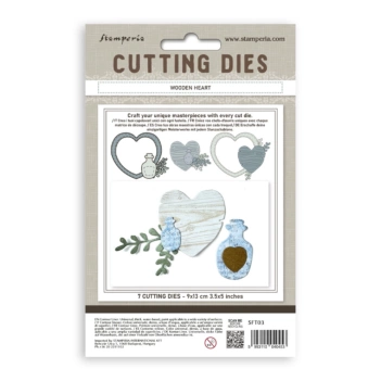 Zestaw Wykrojników Wooden Heart Cutting Dies Stamperia