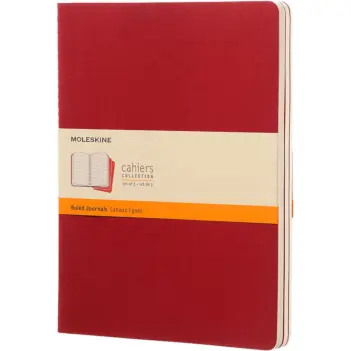 Zestaw 3 zeszytów w kolorze borówkowej czerwieni, w linie, z miękką okładką – Cahier Moleskine, 19 x 25 cm