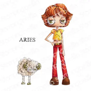 Tampons en caoutchouc Oddball Zodiac Aries Cling Stamping Bella