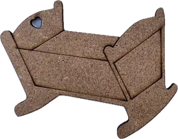 Silhouette of a cot made from MDF